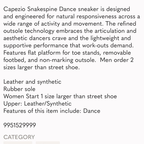 capezio dance sneaker - Picture 9 of 10